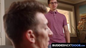 BuddiesNextDoor.com - Two studs jerk off their cocks before enjoying an intense bareb