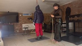 Hard bondage with breath play