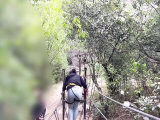 Outdoor lesbian sex after a dose of adrenaline.