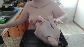 Naked moist turkey making