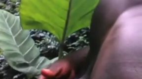 AFRICAN MAN ALMOST CAUGHT JERKING OFF OUTSIDE