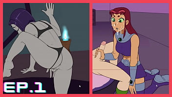 Starfire gives Robin a hand job and gets a facial 18Titans Episode 1