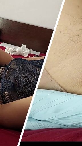 Key moment from &quot;Horny mom undresses and masturbates with moans. Naughty sexy milf tries on naked clothes.&quot;