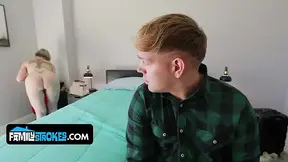 Busty curvy stepmom Dee Williams gives a deepthroat blowjob and gets a