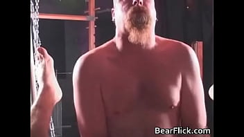 Hair gay bear in a hardcore BDSM fuck gay sex