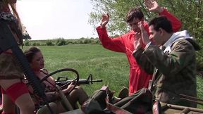 alexis silver and her friend bend over for dick right on the war tank - 4k ultra hd