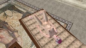 Beautiful Shemale Inserts Bottle in Ass on Bed 3D Cartoon Hentai