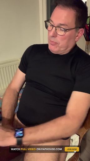 Jerking--off Before Bed at the Table. Nice Ogasm