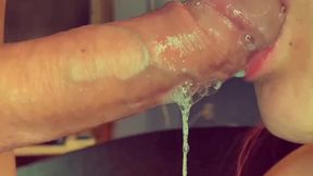 Amateur wife's best friend sucks sperm from his eggs