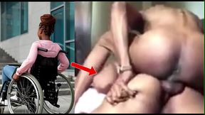 Disabled ebony MILF fucked hard in wheelchair