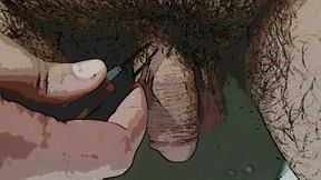 Cartooned myself plucking hairs from my flaccid cock