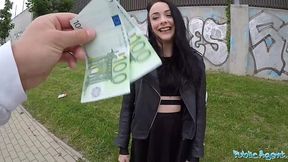 Public quickie for money with hot teen goth girl Alessa Savage