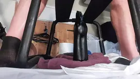 Riding huge dildos on cam