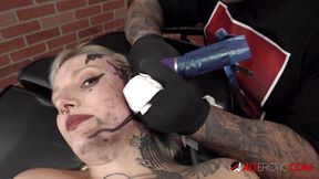 River Dawn Ink gets 5 face tattoos and fucks a big hard cock