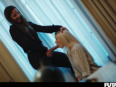 Cute Petite Blonde Girl Nata Gold Facefucked by Horny R