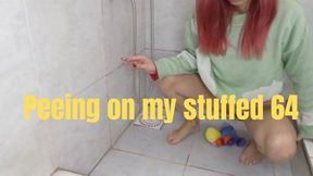 Peeing on my stuffed 64