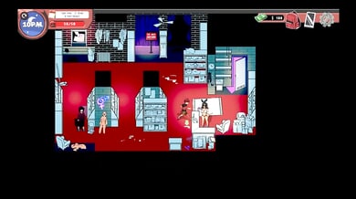 Blonde anime vixen seduced by hoodie-clad boy in surreal game world episode