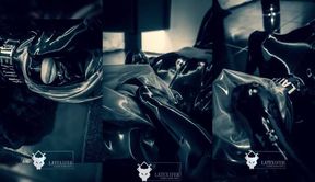 Breathless under latex Mistress Feet smother slams Session 18