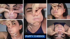 Holding your breath + super puffed-out cheeks