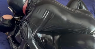 Latex vagina mask. Rubber gas mask fuck