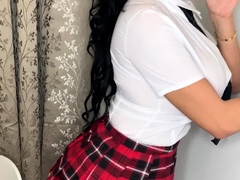 Cute curly brunette solo webcam masturbation