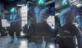 Druth flexes his muscles raw growth animation gets hard