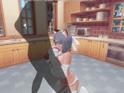 3D HENTAI Yumi sucks a big cock