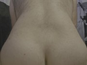 eager bottom takes 8" dildo