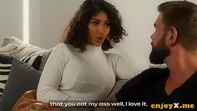 Sultry dark haired with luscious lips and humongous baps enjoys rough, hair-mounting bang-out - witness HD porn!