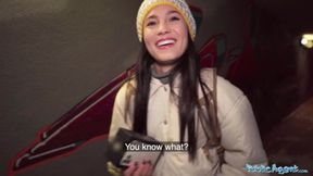 ”Hot Brunette Rides a Big Thick Shaft”