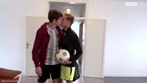 Two Cute Twinks After Football Fuck In The Locker Room