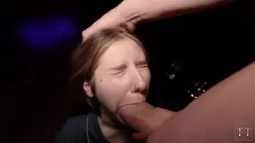 Pretty girl sucks long cock and swallows cum