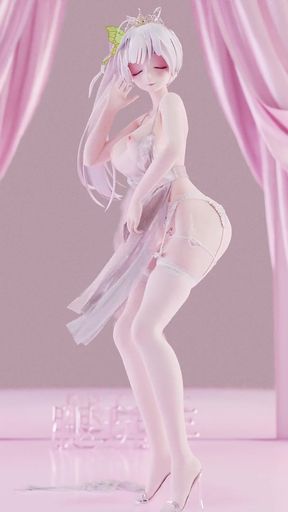 Weak Sound Erotic Suspender White Silk Underwear See-through Dress