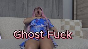 My Stepsister is sitting on the couch and then a ghost takes control and makes her masturbate. He plays with her body until she orgasms and masturbates with her because he takes control.