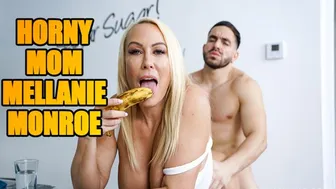 Mellanie Monroe cums while her big tits and ass get tasted in threesome