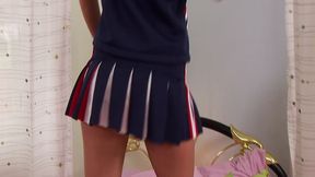 hot cheerleader striptease for you!