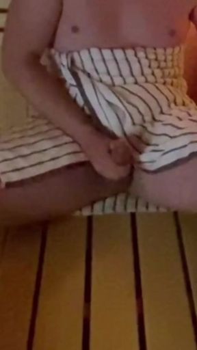 Jaw-dropping moment from &quot;Huge relieving cumshot in sauna, almost caught masturbating&quot;