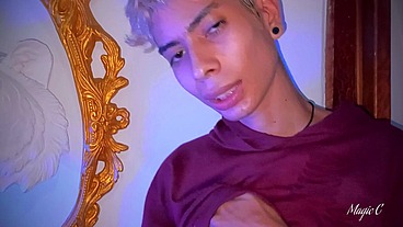 POV you are my voyeur friend and I invite you home to let you watch as I jerk my big cut latino cock until I shoot a big thick cum load - Magic C