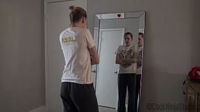 Step sis strips, teasing bro, proving her porn star-worthy sex appeal.