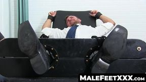 MaleFeetXXX.com - Hunky jock's tickling play with friends' gentle