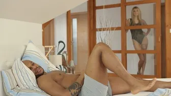 Black guy fucks blonde wife with big cock in hotel room