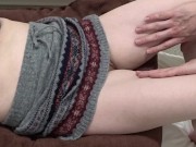 Cant go out so we got dressed and pretended to have sex in public