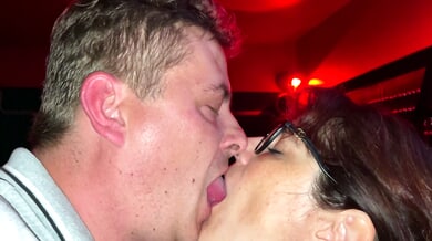 Hotwife sucks and rides strange cocks bareback through the glory hole while hubby watches