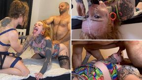 Dominating our Spit devouring, cock worshipping slut!