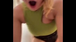 Fingering pussy in public