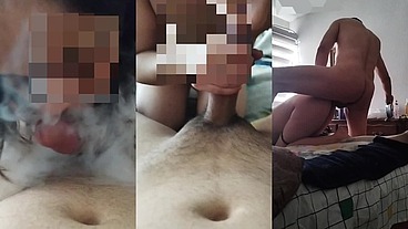 SEXO HILADA!!!! Me chupa el pene, fuma un poco hasta ponerse high y le pego la mejor cogida de su perra vida, al final se traga mi leche.