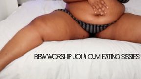 BBW Worship JOI for Cum Eating Sissies - Bella Trixxx Fat Encouragement and CEI Sissification 720p