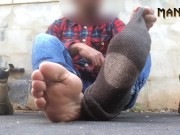 JEANS BOOTS & FLANNELETTE - WORK HARD CUM HARDER - CUM FEET SOCKS SERIES - MANLYFOOT 💦 🥾 🧦