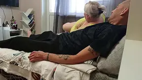 high-quality deep blowjob from a neighbor with cum swallowing