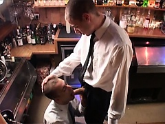 Gay bartenders give each other some love after the club closes